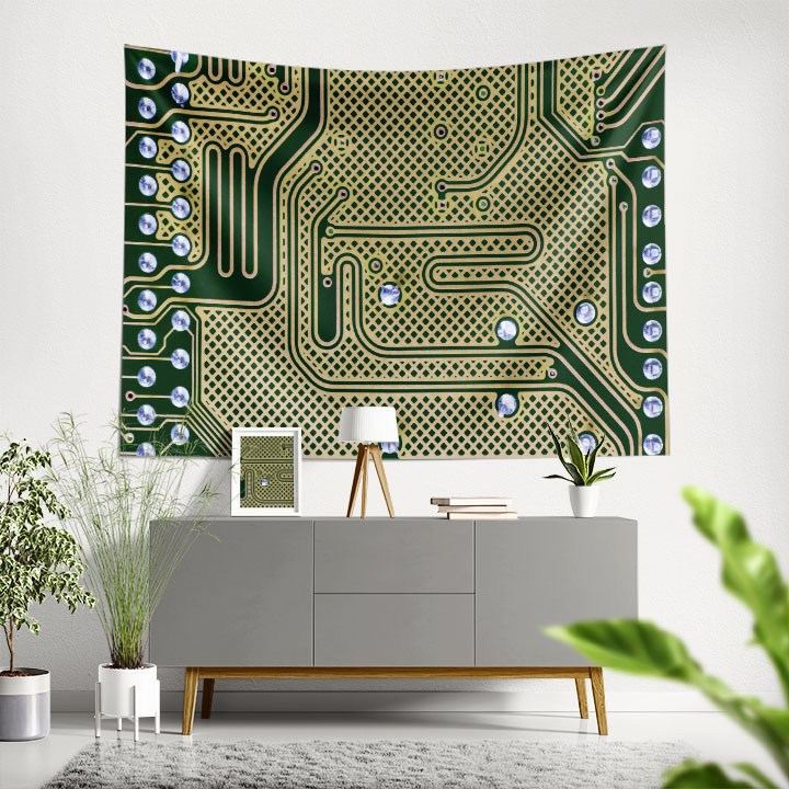duvar-ortusu-dekor-5405-00 Devre Kartı Tasarımlı Teknoloji Duvar Örtüsü 5405