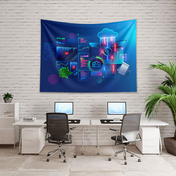 duvar-ortusu-dekor-5503-01 Bulut Teknolojisi ve Veri Analizi Tasarımlı Duvar Örtüsü 5503