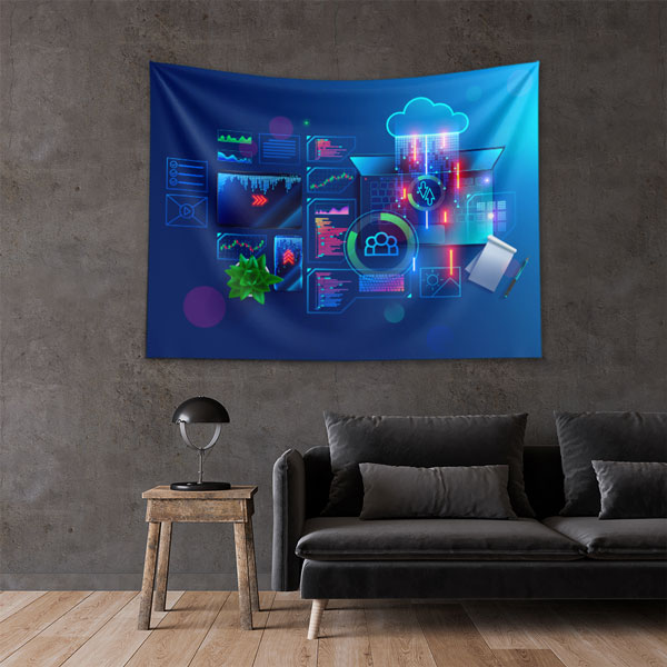 duvar-ortusu-dekor-5503-02 Bulut Teknolojisi ve Veri Analizi Tasarımlı Duvar Örtüsü 5503