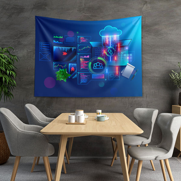 duvar-ortusu-dekor-5503-03 Bulut Teknolojisi ve Veri Analizi Tasarımlı Duvar Örtüsü 5503