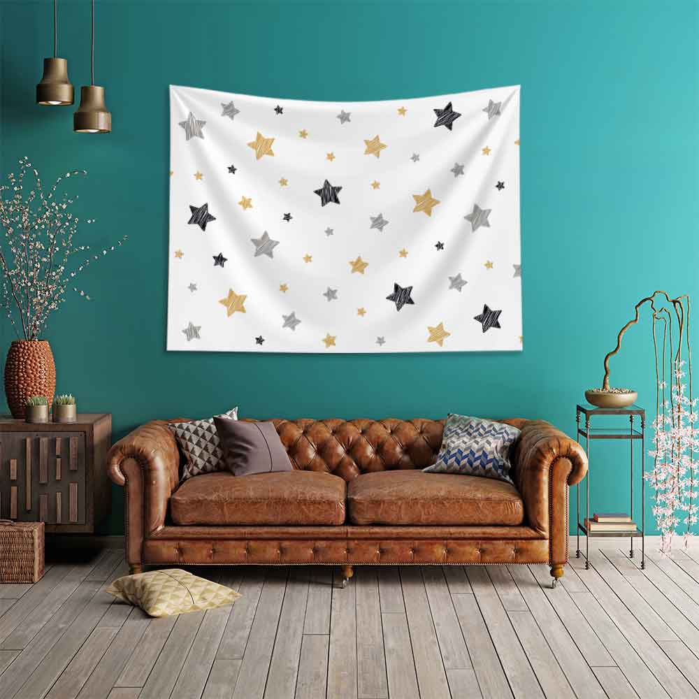 Minimal Yıldız Desenli Duvar Örtüsü 4362