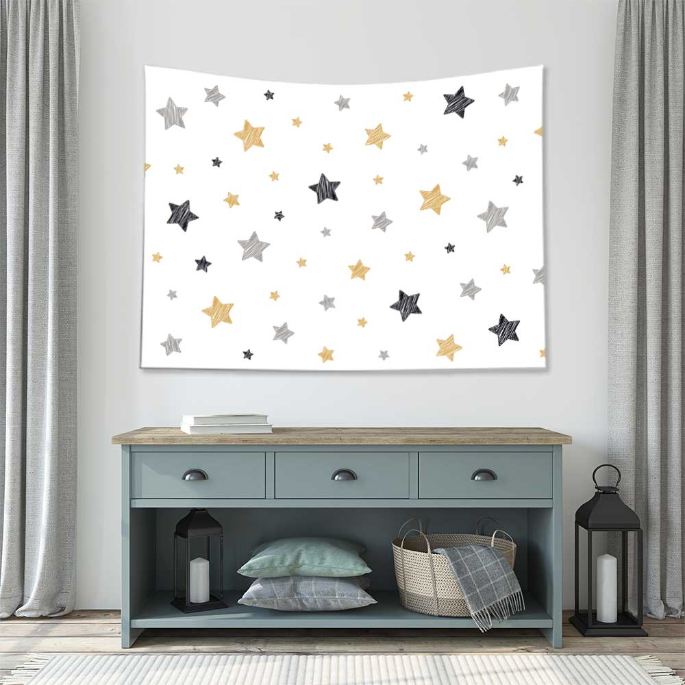 Minimal Yıldız Desenli Duvar Örtüsü 4362