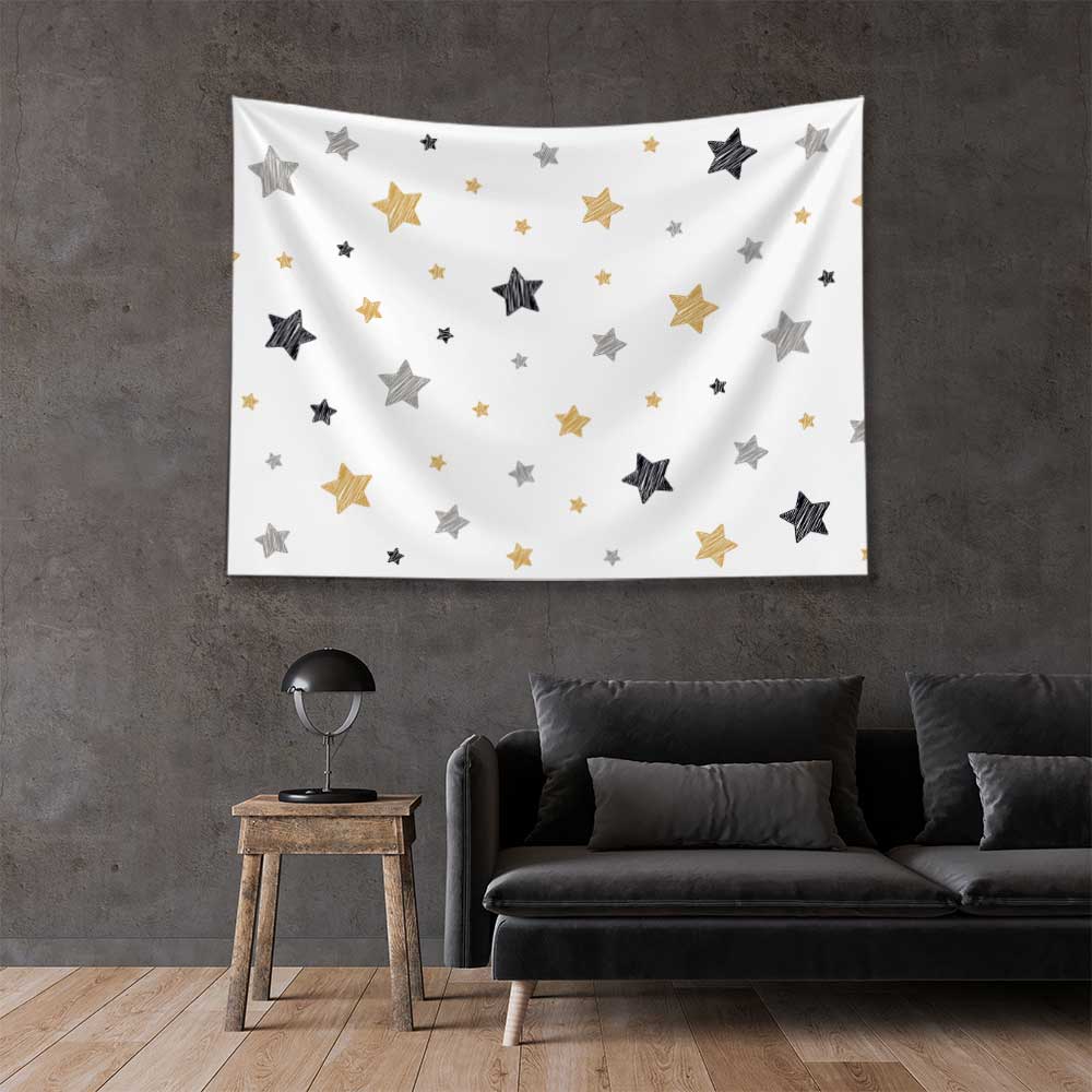 Minimal Yıldız Desenli Duvar Örtüsü 4362