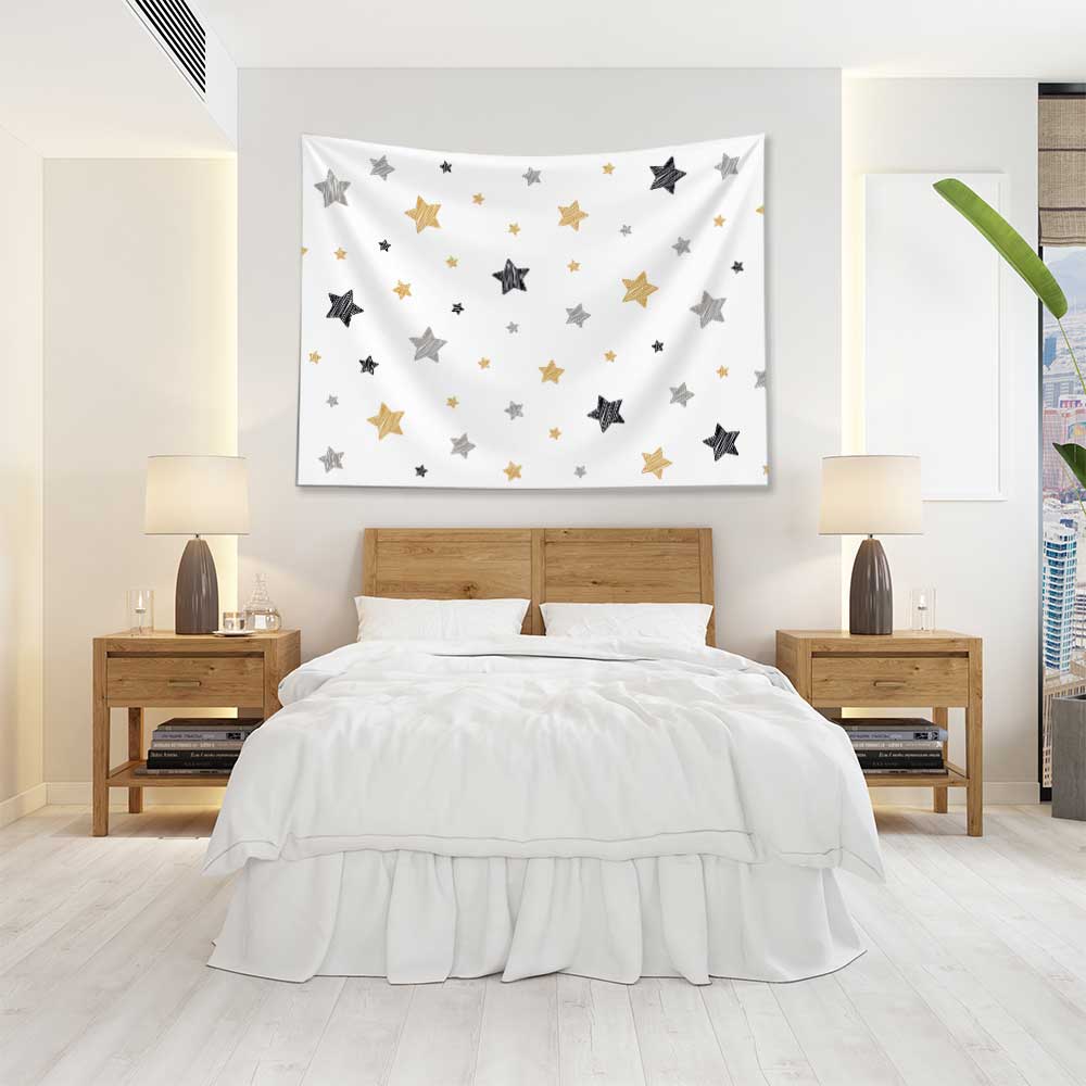 Minimal Yıldız Desenli Duvar Örtüsü 4362