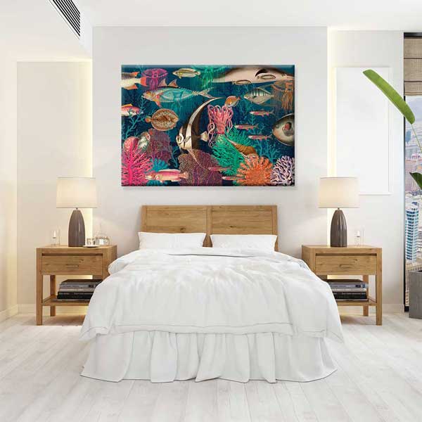 Renkli Deniz Altı ve Tropikal Balıklar İllüstratif Duvar Tablosu 4580