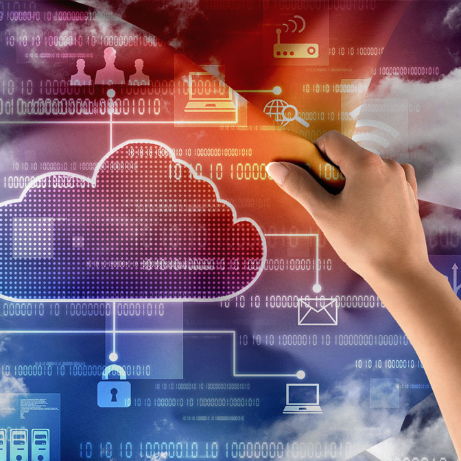 Bulut Bilişim ve Veri Akışı Temalı Dijital Sanat Duvar Örtüsü 5421