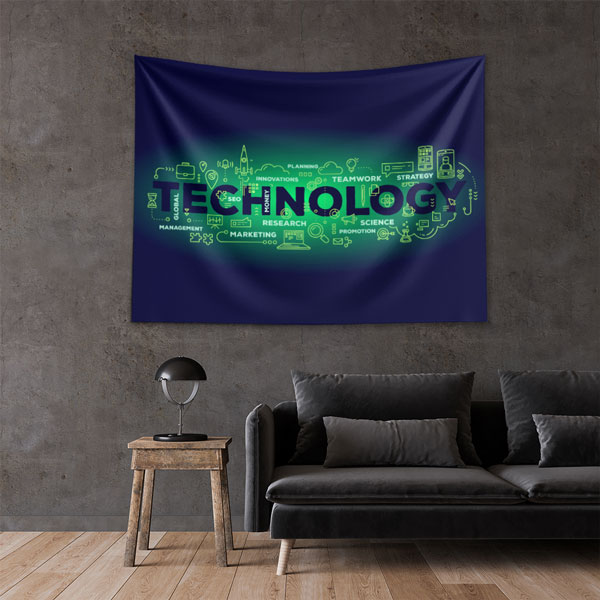 duvar-sanat-ortu-5422-02 Technology Tipografi Tasarımlı Modern Duvar Örtüsü 5422