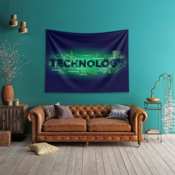 duvar-sanat-ortu-5422-03 Technology Tipografi Tasarımlı Modern Duvar Örtüsü 5422