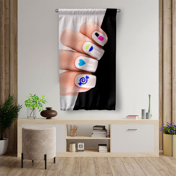 duvar-sanati-kuafor-5763-02 Nail Art Temalı Tırnak Tasarımı Görselli Kuaför Duvar Flaması Kumaş Baskı 5763