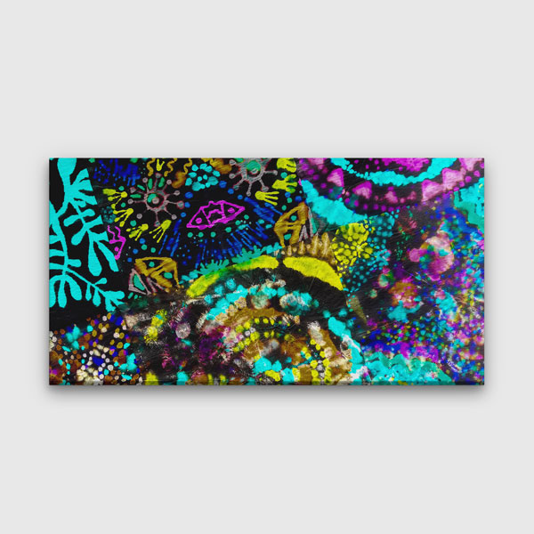 Neon Desenler Soyut Dekoratif Kanvas Tablo 4997