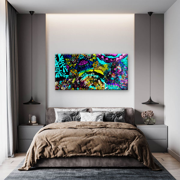 Neon Desenler Soyut Dekoratif Kanvas Tablo 4997