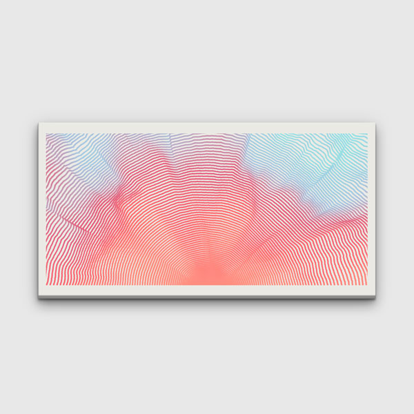Op Art Dalgalı Çizgiler Renk Geçişli Soyut Dijital Sanat Kanvas Duvar Tablosu 4792