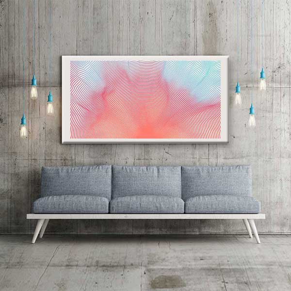 Op Art Dalgalı Çizgiler Renk Geçişli Soyut Dijital Sanat Kanvas Duvar Tablosu 4792