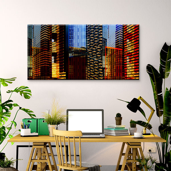 Modern Renkli Gökdelenler Mimarisi Kanvas Tablo – 5547