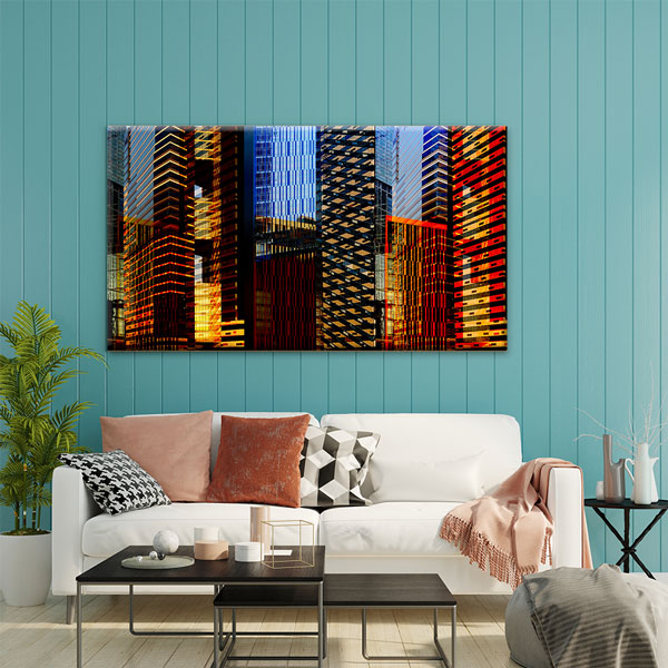 Modern Renkli Gökdelenler Mimarisi Kanvas Tablo – 5547