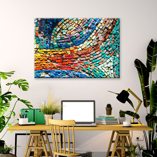 Renkli Mozaik Desenli Kanvas Duvar Tablosu – 5534