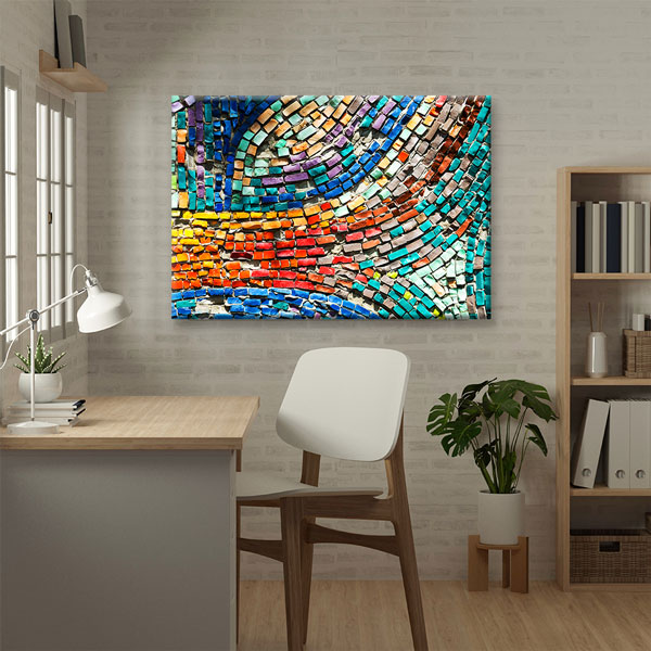 Renkli Mozaik Desenli Kanvas Duvar Tablosu – 5534