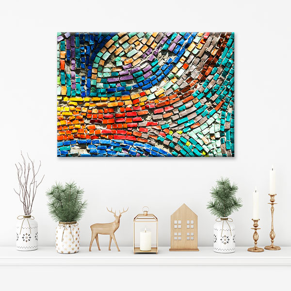 Renkli Mozaik Desenli Kanvas Duvar Tablosu – 5534