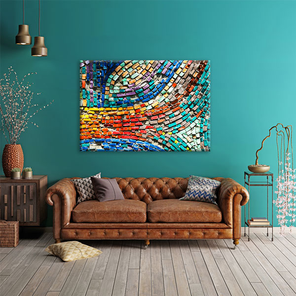 Renkli Mozaik Desenli Kanvas Duvar Tablosu – 5534