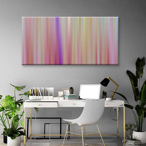 Pastel Dikey Renk Bantları Minimal Soyut Dijital Sanat Kanvas Duvar Tablosu 4796