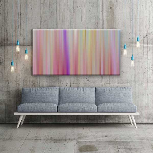 Pastel Dikey Renk Bantları Minimal Soyut Dijital Sanat Kanvas Duvar Tablosu 4796