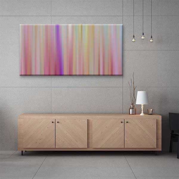 Pastel Dikey Renk Bantları Minimal Soyut Dijital Sanat Kanvas Duvar Tablosu 4796