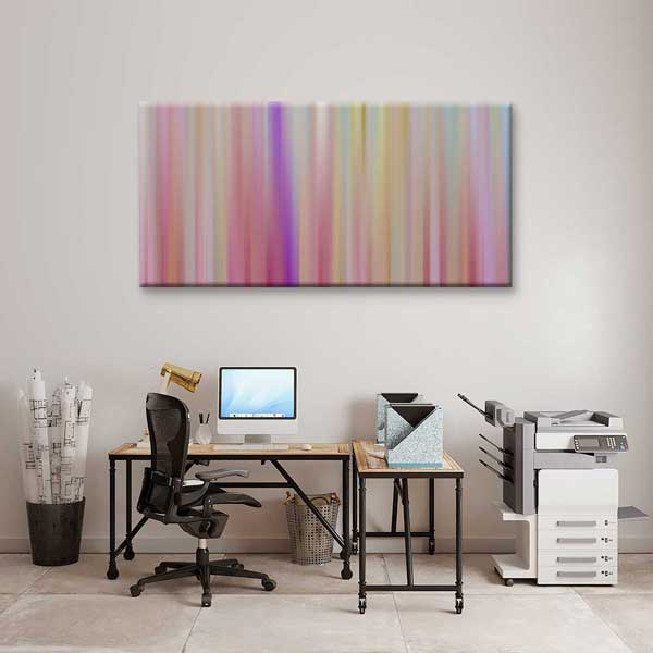 Pastel Dikey Renk Bantları Minimal Soyut Dijital Sanat Kanvas Duvar Tablosu 4796