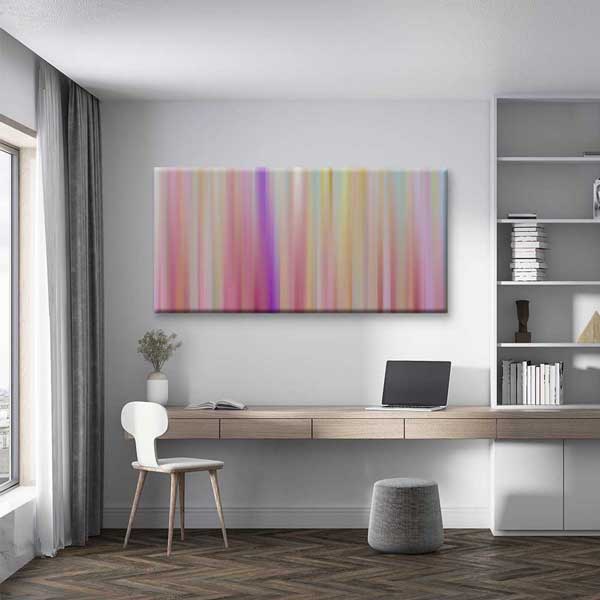 Pastel Dikey Renk Bantları Minimal Soyut Dijital Sanat Kanvas Duvar Tablosu 4796