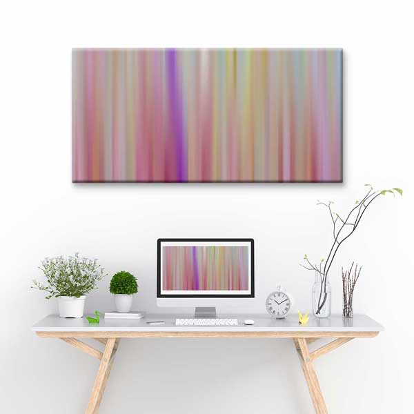 Pastel Dikey Renk Bantları Minimal Soyut Dijital Sanat Kanvas Duvar Tablosu 4796