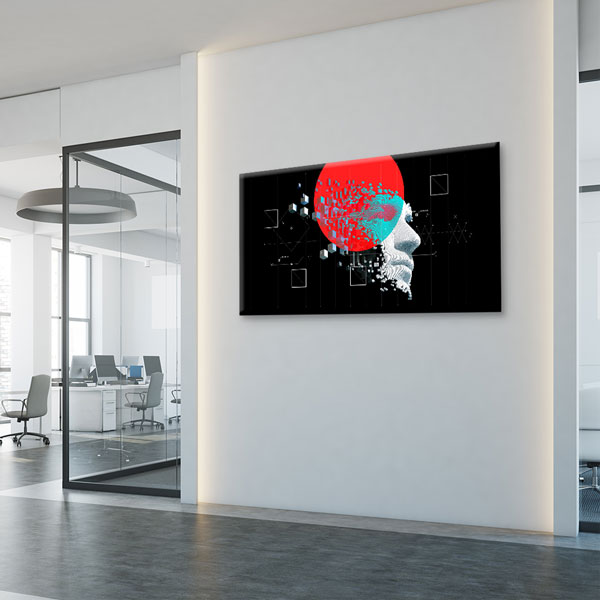 Geometrik Efektli Dijital İnsan Yüzü Kanvas Tablo – 5453