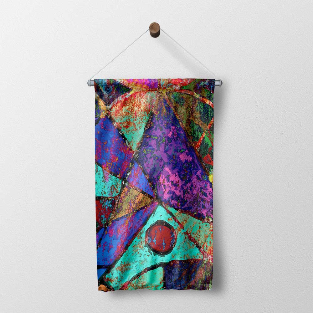 Renk Patlamalı Geometrik Soyut Sanat Duvar Flaması 14333