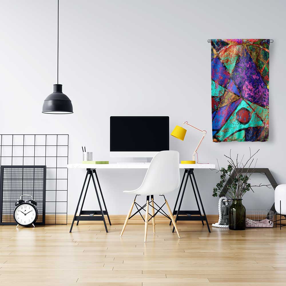 Renk Patlamalı Geometrik Soyut Sanat Duvar Flaması 14333