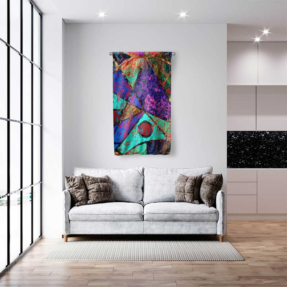 Renk Patlamalı Geometrik Soyut Sanat Duvar Flaması 14333