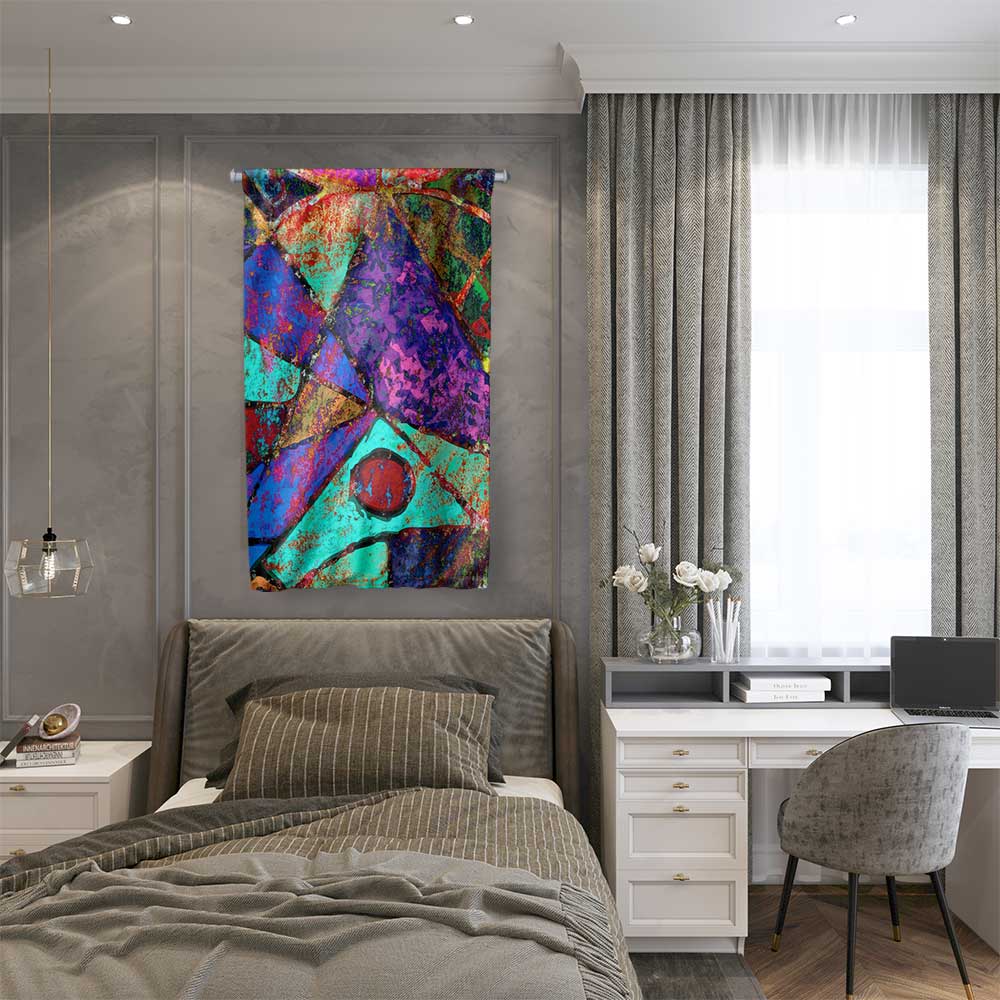 Renk Patlamalı Geometrik Soyut Sanat Duvar Flaması 14333