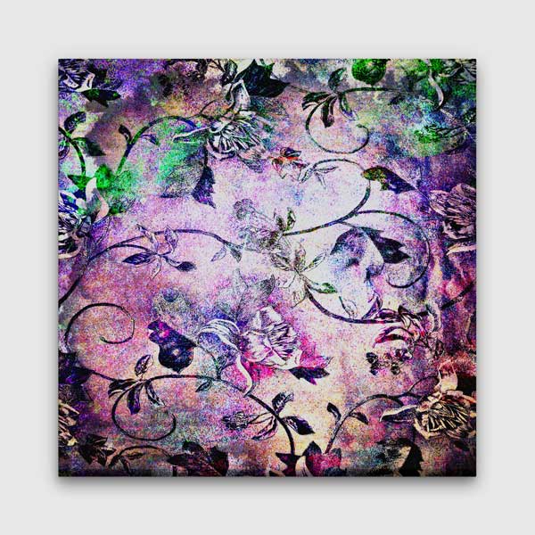 Soyut Floral Desenli Sanatsal Kanvas Tablo 2170