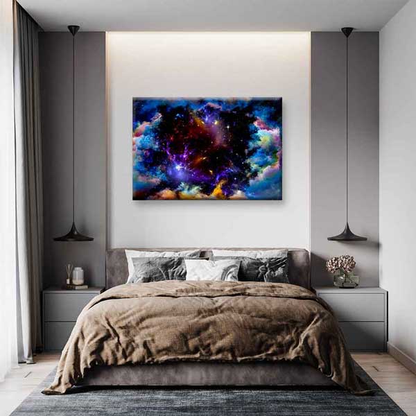 Renkli Kozmik Nebula Kanvas Tablo 4326