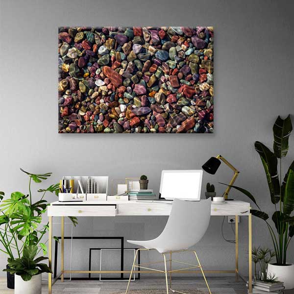 Renkli Çakıl Taşları Doğal Doku Deniz Temalı Duvar Tablosu 4574