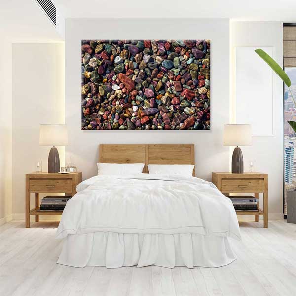 Renkli Çakıl Taşları Doğal Doku Deniz Temalı Duvar Tablosu 4574