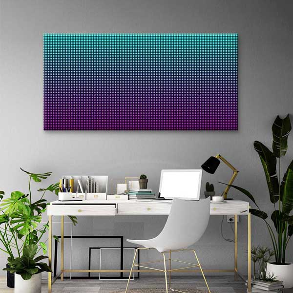 Renk Geçişli Halftone Nokta Desen Soyut Dijital Sanat Kanvas Duvar Tablosu 4790