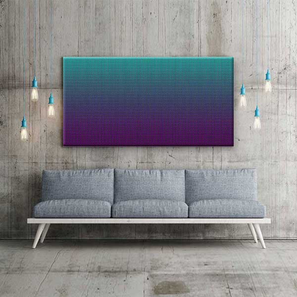 Renk Geçişli Halftone Nokta Desen Soyut Dijital Sanat Kanvas Duvar Tablosu 4790