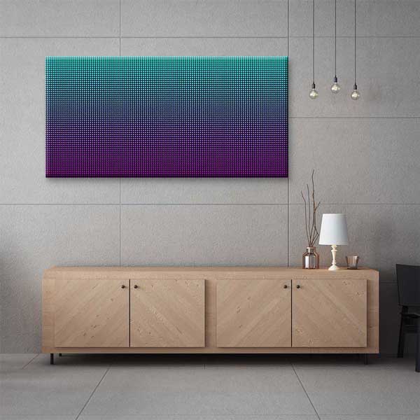 Renk Geçişli Halftone Nokta Desen Soyut Dijital Sanat Kanvas Duvar Tablosu 4790