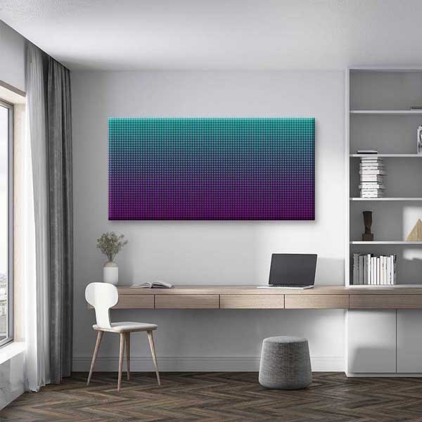 Renk Geçişli Halftone Nokta Desen Soyut Dijital Sanat Kanvas Duvar Tablosu 4790