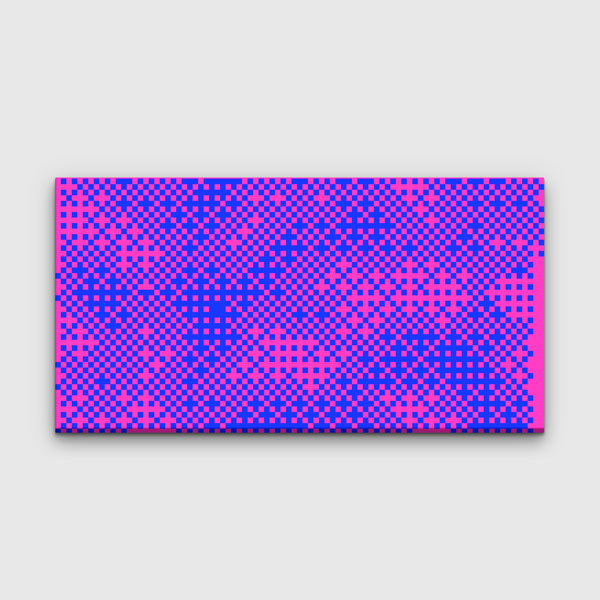 Piksel Dama Desen Renkli Soyut Dijital Sanat Kanvas Duvar Tablosu 4791