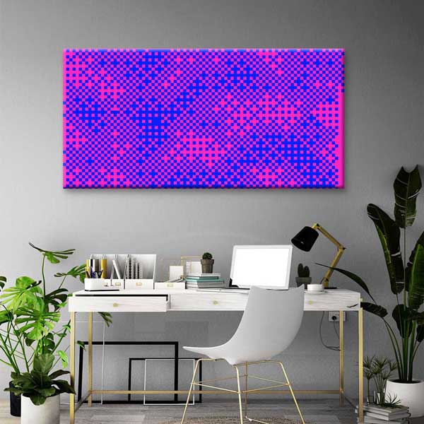 Piksel Dama Desen Renkli Soyut Dijital Sanat Kanvas Duvar Tablosu 4791