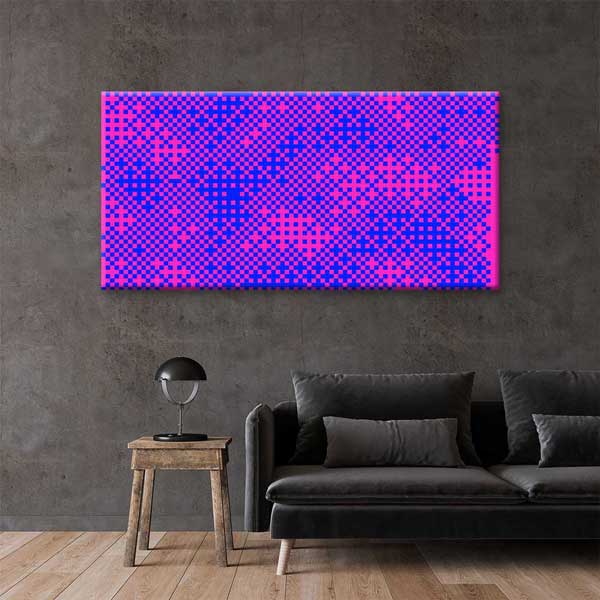 Piksel Dama Desen Renkli Soyut Dijital Sanat Kanvas Duvar Tablosu 4791
