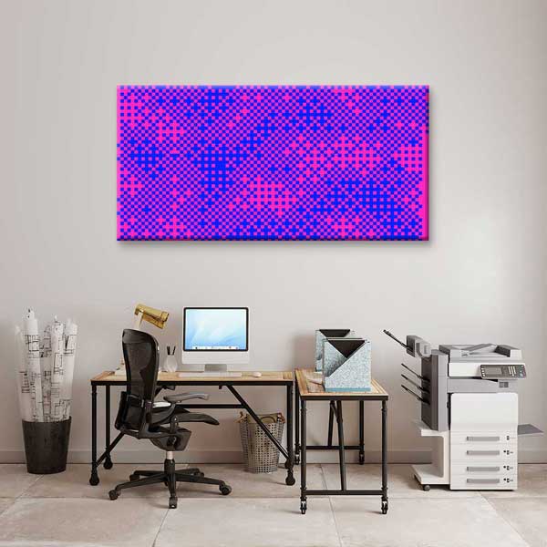 Piksel Dama Desen Renkli Soyut Dijital Sanat Kanvas Duvar Tablosu 4791