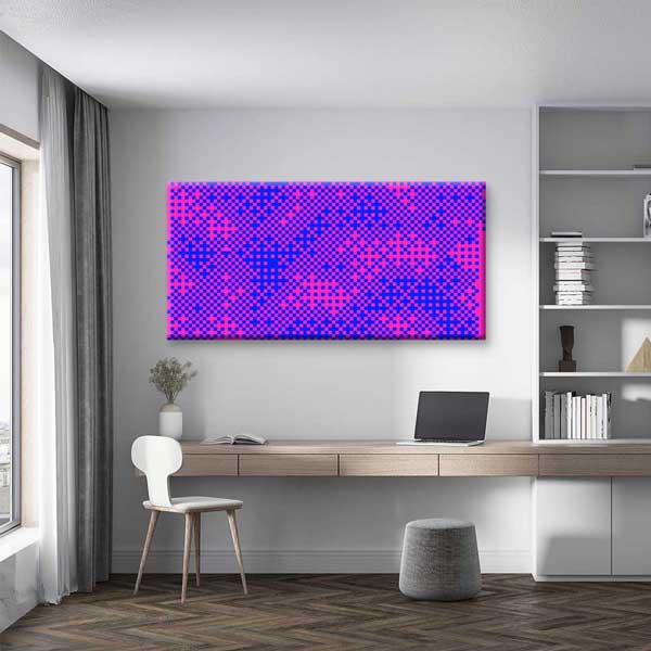 Piksel Dama Desen Renkli Soyut Dijital Sanat Kanvas Duvar Tablosu 4791