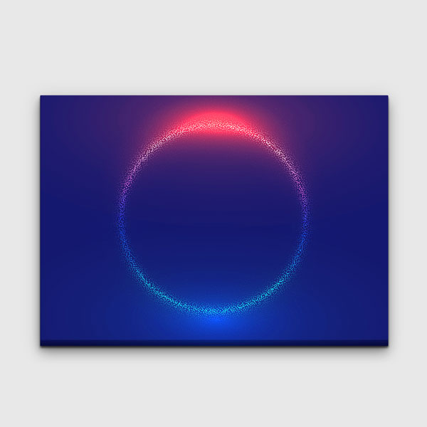 Soyut Neon Işık Halkası Dijital Sanat Kanvas Duvar Tablosu 4808