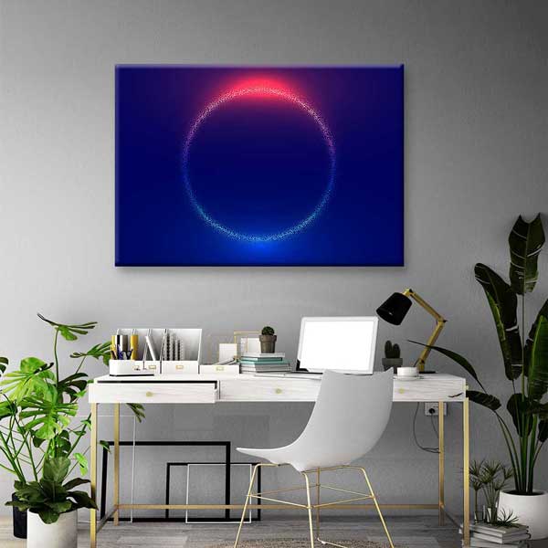 Soyut Neon Işık Halkası Dijital Sanat Kanvas Duvar Tablosu 4808