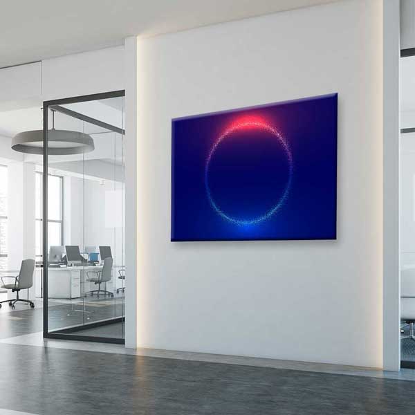 Soyut Neon Işık Halkası Dijital Sanat Kanvas Duvar Tablosu 4808